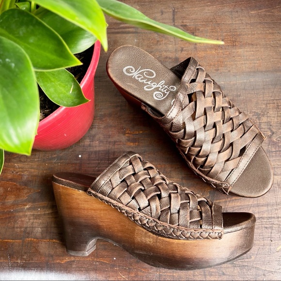 Naughty Monkey Fringe Benefit Wooden Platform Clog - Picture 10 of 12